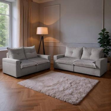 Imagem de Conjunto Sofá 3x2 Lugares Reclinável Tera Bom Pastor