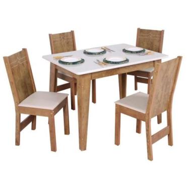 Imagem de Conjunto Mesa Retangular Sophia 4 Cadeiras - São Carlos - Moveis Sao C