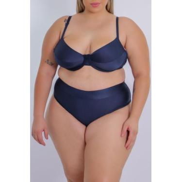 Imagem de Biquini plus size cintura alta hot paint meia taça premium - LALI BEAC