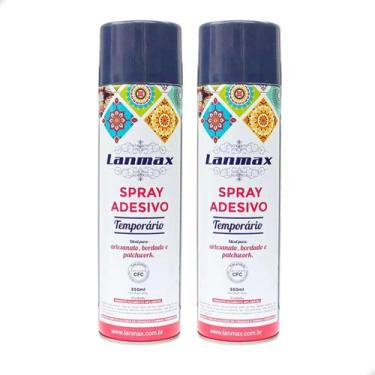 Imagem de Kit 2 Cola Temporária em Spray Lanmax Transparente 550ml Patchwork