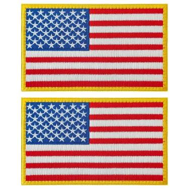 Imagem de Patch CXWLJL Bandeira americana bordada 13x8cm, 2 peças