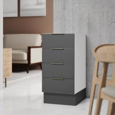 Imagem de Balcão 4 Gavetas 40cm sem Tampo com Rodapé Ipanema CabeCasa MadeiraOri