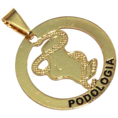 Imagem de Pingente Minha Profissão Podologia Podóloga Folheado 18k