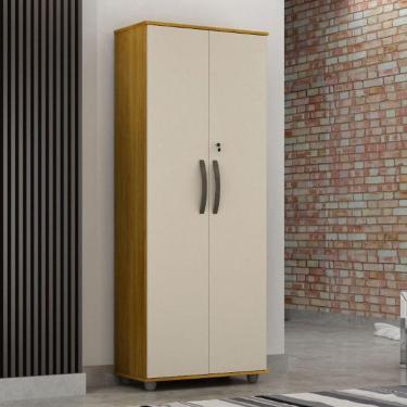 Imagem de Armario Multiuso 20 Portas com Chave Caio Cinamomo Off White