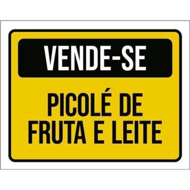 Imagem de Kit 5 Placas Vende-Se Picolé Fruta E Leite 36X46