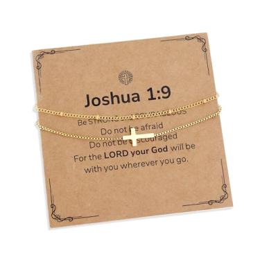 Imagem de Agriajun Gargantilha feminina com cruz dourada para presente cristão, colares de ouro delicados, acessórios de fé religiosa, joias modernas, Aço inoxidável, Sem Pedra Preciosa