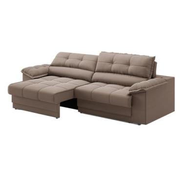 Imagem de Sofá Reclinável Mimo 2,00m com USB Retrátil Marrom Netsofas