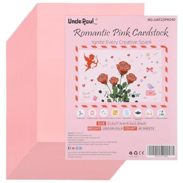 Imagem de Cartolina rosa romântica com 40 folhas – 21 x 28 cm, capa dupla face, papel para impressora de 29,5 kg, perfeito para álbuns, artesanato, cartões de visita 180 g/m² UAP25PK040