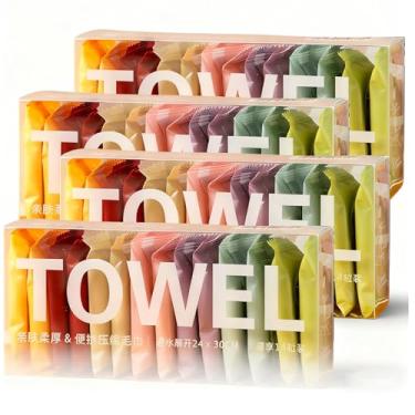 Imagem de Toalha de rosto comprimida descartável, 28 peças de tabletes de toalha comprimidas portáteis, toalhas descartáveis superabsorventes mais grossas para viagens, acampamento, caminhada, salão de beleza