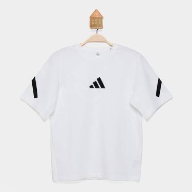 Imagem de Camiseta Infantil Adidas ZNE, Branco, Preto, 9/10A