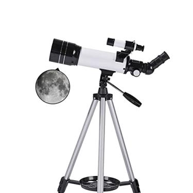Imagem de Telescópio, 70 mm, abertura de 400 mm, comprimento focal, telescópio refratário astronômico para iniciantes, telescópio de viagem com bolsa de transporte e tripé