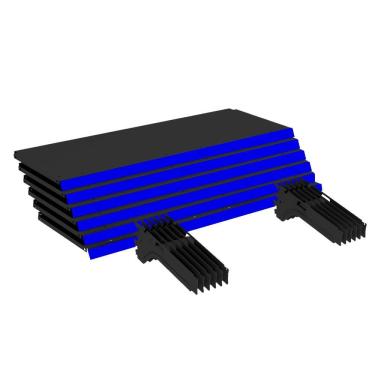 Imagem de Kit 6 Bandejas Gondola Ponta FIT 40 Preto 6X 30x78 Pe Azul