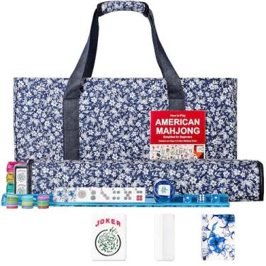 Imagem de Conjunto de Mahjong americano GUSTARIA 166 azulejos acrílicos premium