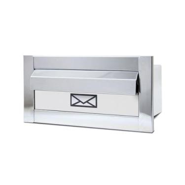 Imagem de Caixinha De Correio Inox FAIXA BRANCA 29cm - JVN COMERCIAL