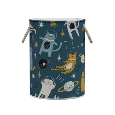 Imagem de Cesto De Roupa Suja ou Brinquedos Organizador Tecido com Alça Dobrável