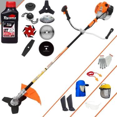 Imagem de Roçadeira Lateral Vulcan VR520H À Gasolina 52cc 2,5HP Para Todos os Tipos de Trabalho C/ Carretel + Kit de 7 Opções de Cortes + EPI + ÓLEO TOYAMA FG50