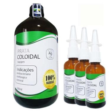 Imagem de 1 Prata 10ppm 500ml + 3 Prata 10ppm 50ml Spray - Universe Nanoscience