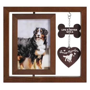 Imagem de InnoBeta Bernese Mountain Dog Gifts, porta-retratos giratórios, moldura dupla face 10 x 15 cm, Life is Better with A Bernese Mountain
