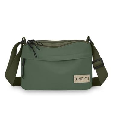 Imagem de Bolsa transversal feminina, bolsa transversal de lona para mulheres, bolsa de mão estilo minimalista casual adequada para viagens diárias, C - verde