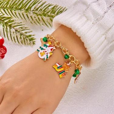 Imagem de Pulseiras de Natal com berloques e miçangas para mulheres, decorações de árvores, presentes