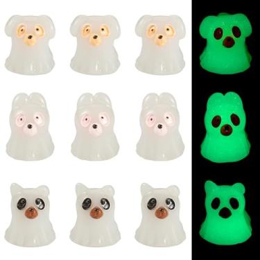 Imagem de Miniatura de resina luminosa de Halloween, 20 peças, que brilham no escuro, bonecos de fantasmas minúsculos para casa de fadas, jardim, micro paisagismo, vasos de decoração de festa em casa