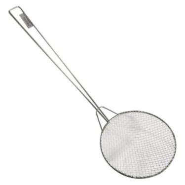 Imagem de Escumadeira de Metal 50cm para Fritura – Utensílio de Cozinha Resistente em Aço Inoxidável, Ideal para Retirar Alimentos de Óleo Quente, Cozinhar, Servir e Preparar pastel e coxinha