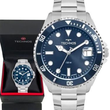 Imagem de Relógio Technos Prata Analógico Masculino Prova D'água Luxo