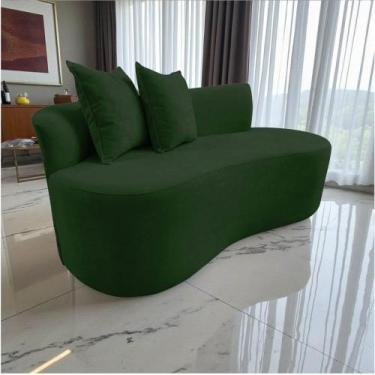 Imagem de Namoradeira Sofá Feijão Hana Orgânica Suede Verde - Mansão Decor