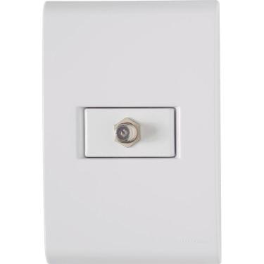 Imagem de Conjunto Liz Branco 4x2 Com 1 Tomada Tv-sat Coaxial - 57170017 - Tramontina Cj.tomada Tv Sat Tramontina 57170-017