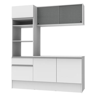 Imagem de Cozinha Compacta Topazio com Balcão e Tampo Branco Madesa