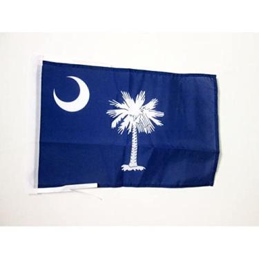 Imagem de Cordas da bandeira da Carolina do Sul 45.7 cm x 12'' - Estado americano de Caroline du Sud bandeiras PEQUENAS 30 x 45 cm - Banner 45.7x30.5 cm - AZ FLAG