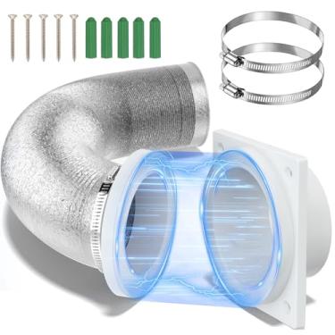 Imagem de Kit de conector de acoplamento de ventilação de secador magnético - Conexão e desconexão rápida Design de autoalinhamento de ímã forte - Conector rápido fácil de limpar, incluindo um duto de 1 m 10 cm