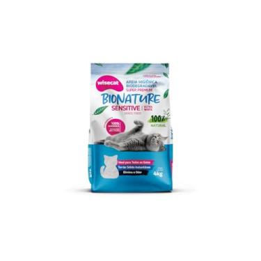 Imagem de Bionature Sensitive Areia Higiênica para Gatos Biodegradável Wisecat 4kg