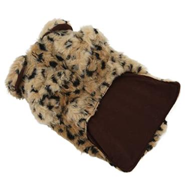 Imagem de Zerodis Roupas Quentes para Cães de Pelúcia Jaqueta Com Estampa de Leopardo para Clima Frio Fácil de Usar Colete para Cães Casaco de Inverno para Atividades Ao Ar Livre Vestuário para (L)
