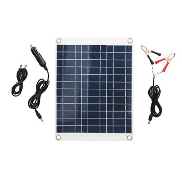 Imagem de Hilitand Painel Solar de 15W 12V, Kit de Carregador de Bateria Portátil, Alta Durabilidade Com 3 Tipo Conexão para Viagens Ao Ar Livre, Converter Energia Solar Em Eletricidade