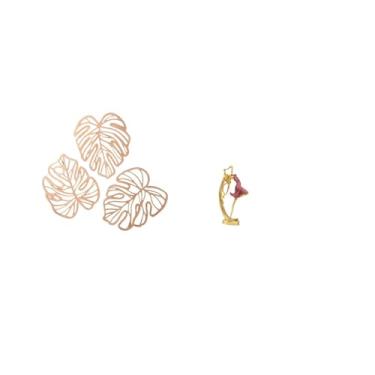 Imagem de Fenteer Enfeite Criativo de Resina com Folhas de Palmeira Tropicais E Bailarina, Decoração de Madeira para Quarto, Banheiro Ou Escritório.