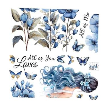 Imagem de FLCPJGV Papel de Parede de PVC com Arte Mural para Meninas, Adesivo de Parede de Flor E Borboleta para Escritório