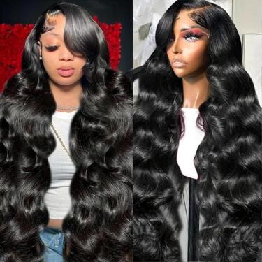 Imagem de Perucas frontais de renda CUEKI Body Wave 86 cm Cabelo humano 180% de 