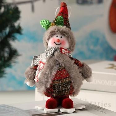 Imagem de Boneca de Natal, enfeite de pendurar, decoração de árvore de Natal, boneco gnomo de papai noel, pequeno pingente de pendurar festivo, decoração de casa, acessório de festa sazonal perfeito (cor 4)