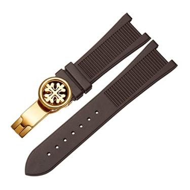 Imagem de WYUYIWH Pulseira de relógio de silicone PP Patek Philippe 5711 5712g Nautilus com interface especial de 25 mm x 13 mm