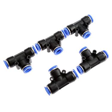 Imagem de 5pcs Plástico T- Junção Pneumática Air 3 Way Conector de encaixe de articulação rápida Peça pneumática PE4 / 6/8/10/12/ 14/ 16mm Mangueira de tubo YYDFPIIA (Color : PE12)