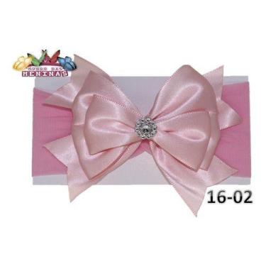Imagem de 1 Faixa Cabelo Meia Seda Bebe Laços Headband  - Mundo das Meninas, Ros