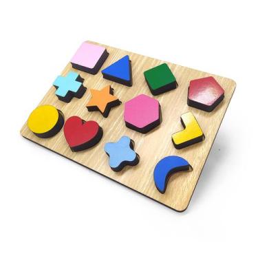 Imagem de Formas Geométricas Brinquedo De Encaixe Educativo Em Madeira - Mia Gat