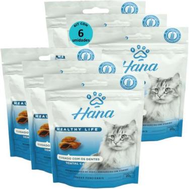 Imagem de Kit 6 Snacks Hana Healthy Life Dental Care Para Gatos Adultos 60g
