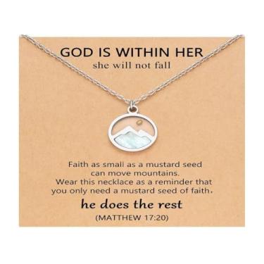 Imagem de Colar com pingente de aço inoxidável, a semente da fé, dourado, presente cristão, semente de mostarda (prata-estilo 5)