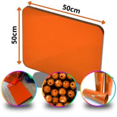 Imagem de Chapa de Acrílico Laranja Esp. 4mm  50x50cm  500x500mm  Placa Leitosa 
