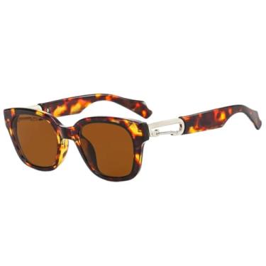 Imagem de JRLLFD Óculos de sol femininos luxuosos vintage masculinos, óculos de sol para dirigir ao ar livre, verão, feminino, UV400 (marrom leopardo)