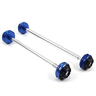 Imagem de Protetores de roda deslizantes de eixo Arashi Garfo dianteiro e traseiro para Yamaha YZF R6 2006-2016, peças de acessórios de motocicleta azul