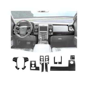 Imagem de Amayum 9 kits de acabamento de capa de painel de console central adequados para Ford Raptor F150 2009 2010 2011 2012 2013 2014 acessórios internos do painel de ventilação de ar condicionado