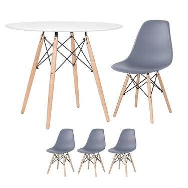 Imagem de Loft7, Mesa redonda Eames 90 cm + 3 cadeiras Eiffel DSW